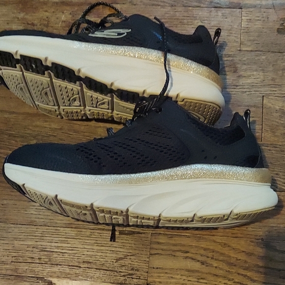 Skechers Black and Gold Women's Shoes - Picture 8 of 11